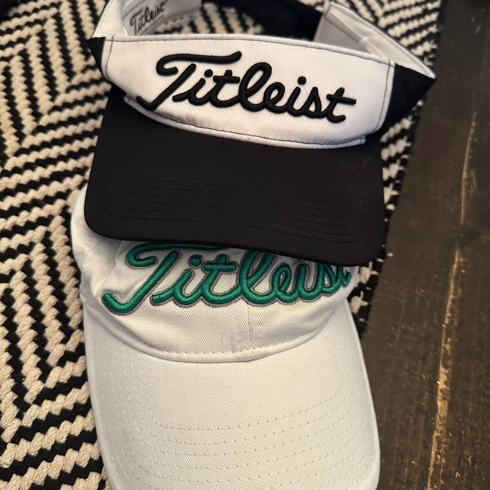 Two Titleist Hats - baseball & visor